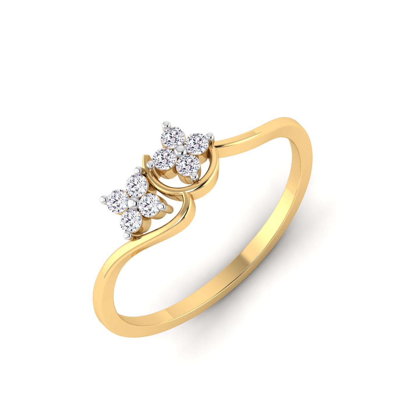 Floral Twins: Radiant Diamond Ring - Image 6