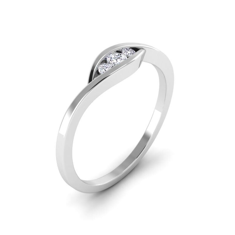 Blooming Grace: Three Stone Petal Ring