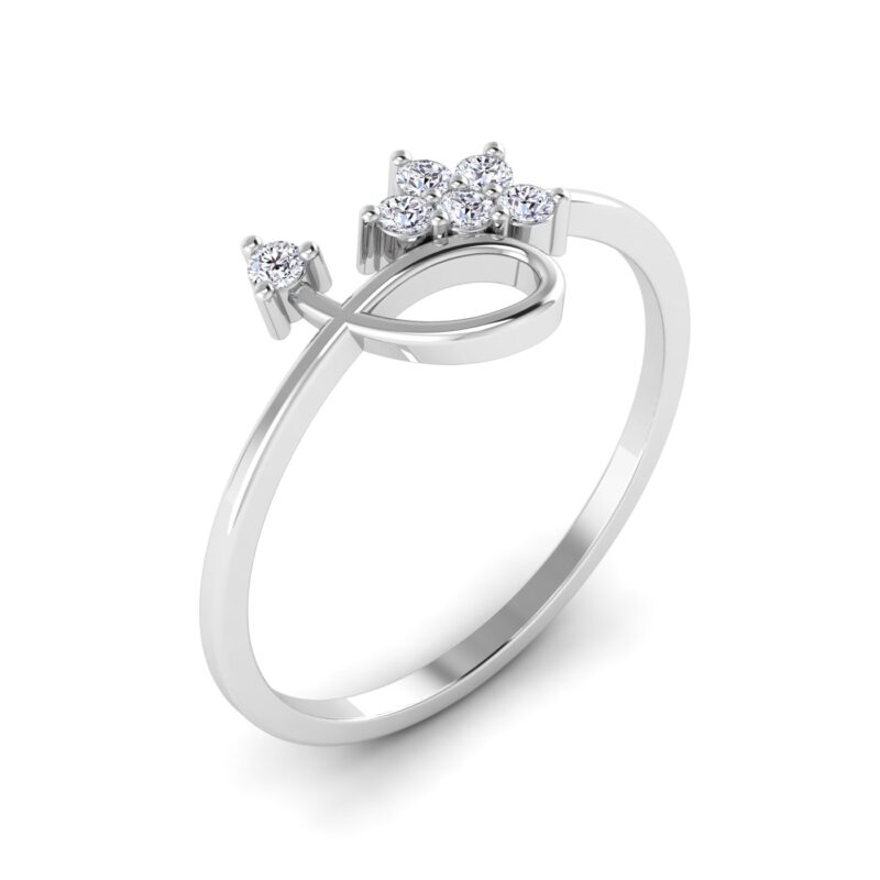 Luminous Twist: Round Diamond Band