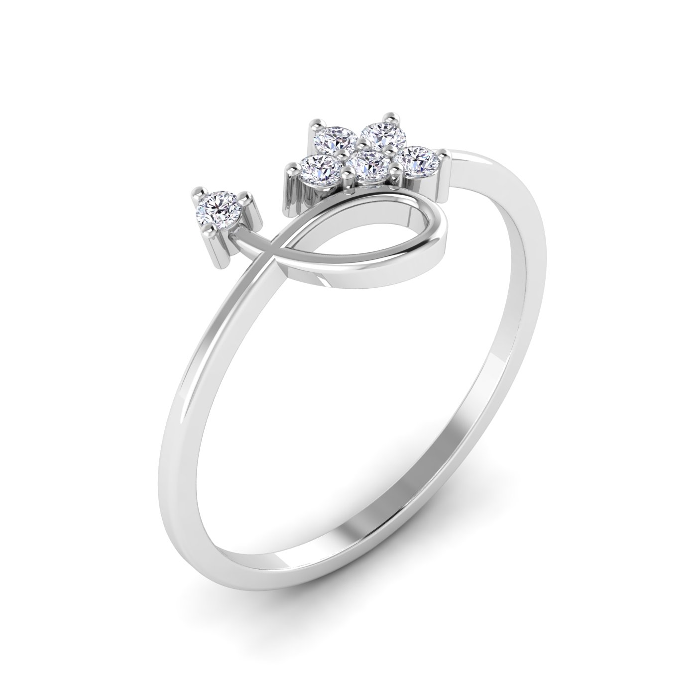 Luminous Twist: Round Diamond Band