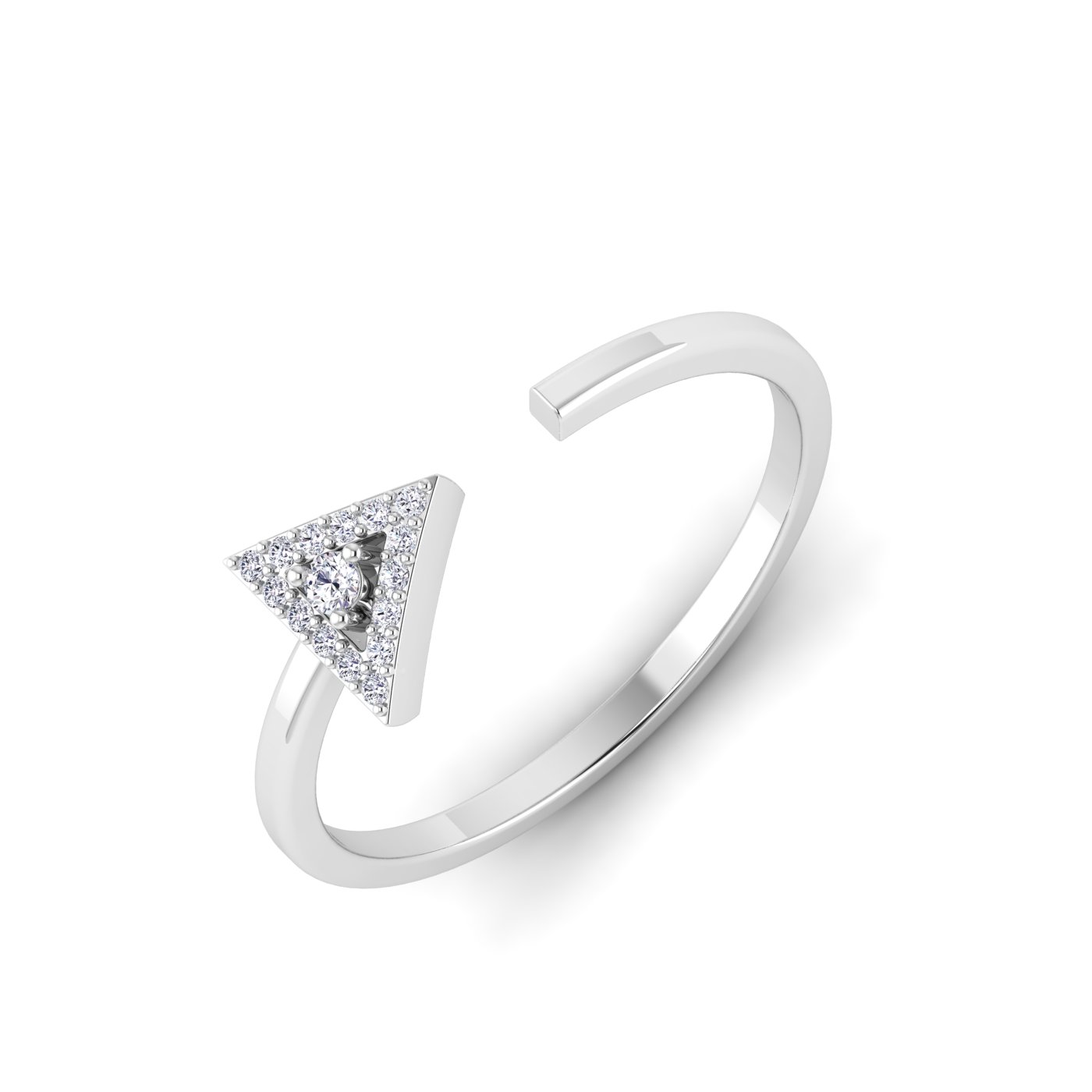 Modern Brilliance: Single Diamond with Triangle Accents