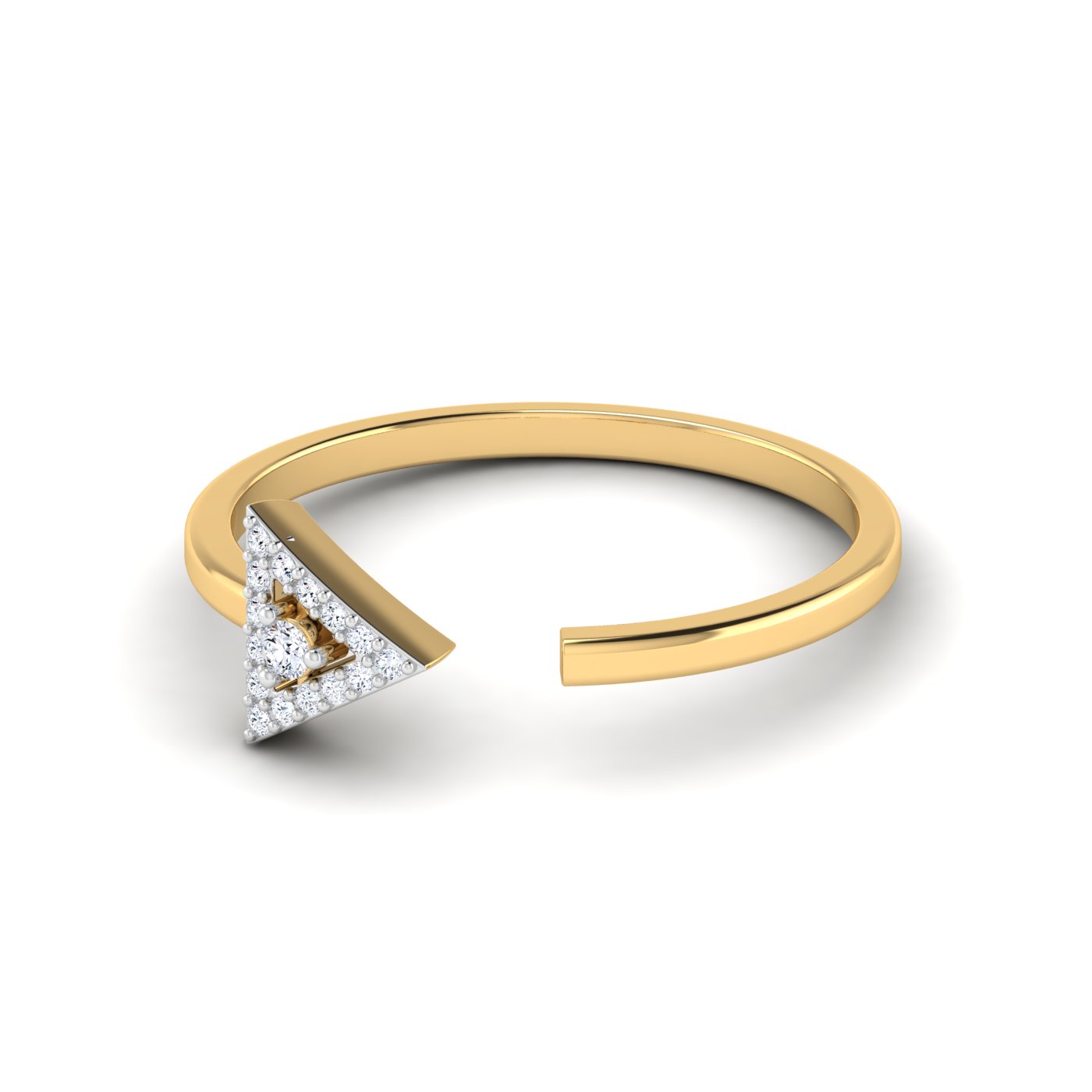 Modern Brilliance: Single Diamond with Triangle Accents - Image 6