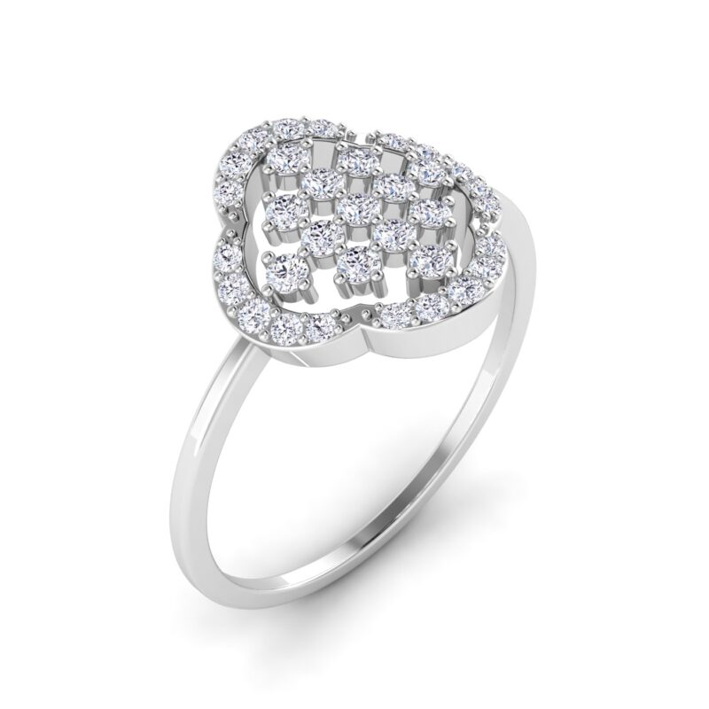 Flourish of Diamonds: Floral Ring