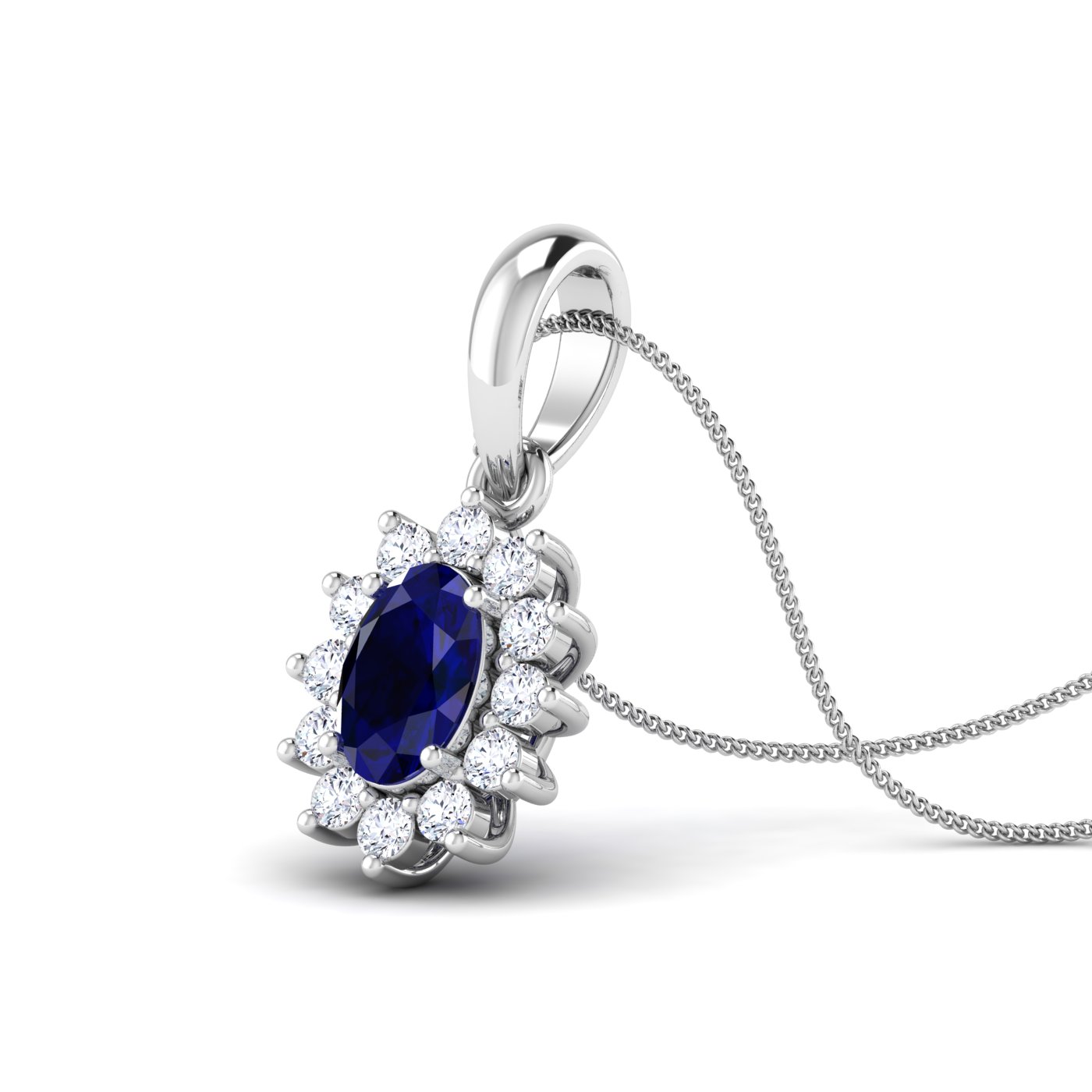 Blue sapphire diamond pendant - Image 4