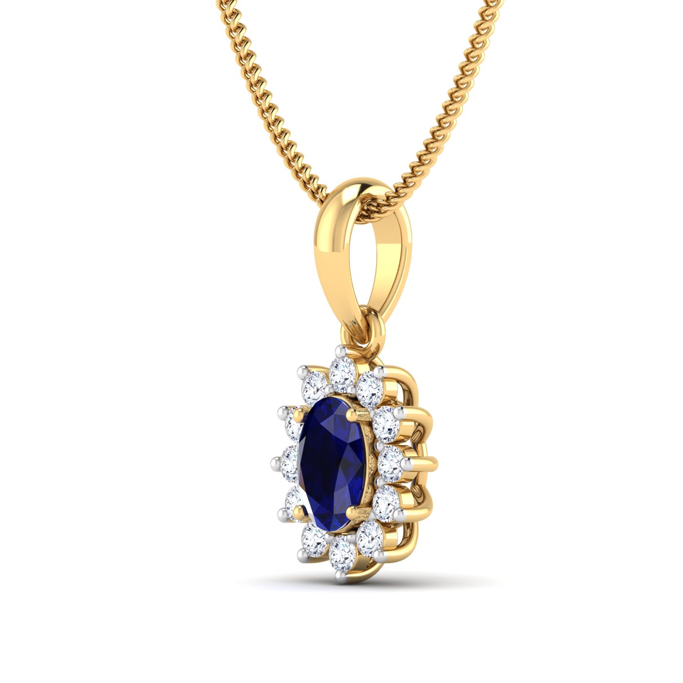 Blue sapphire diamond pendant - Image 2