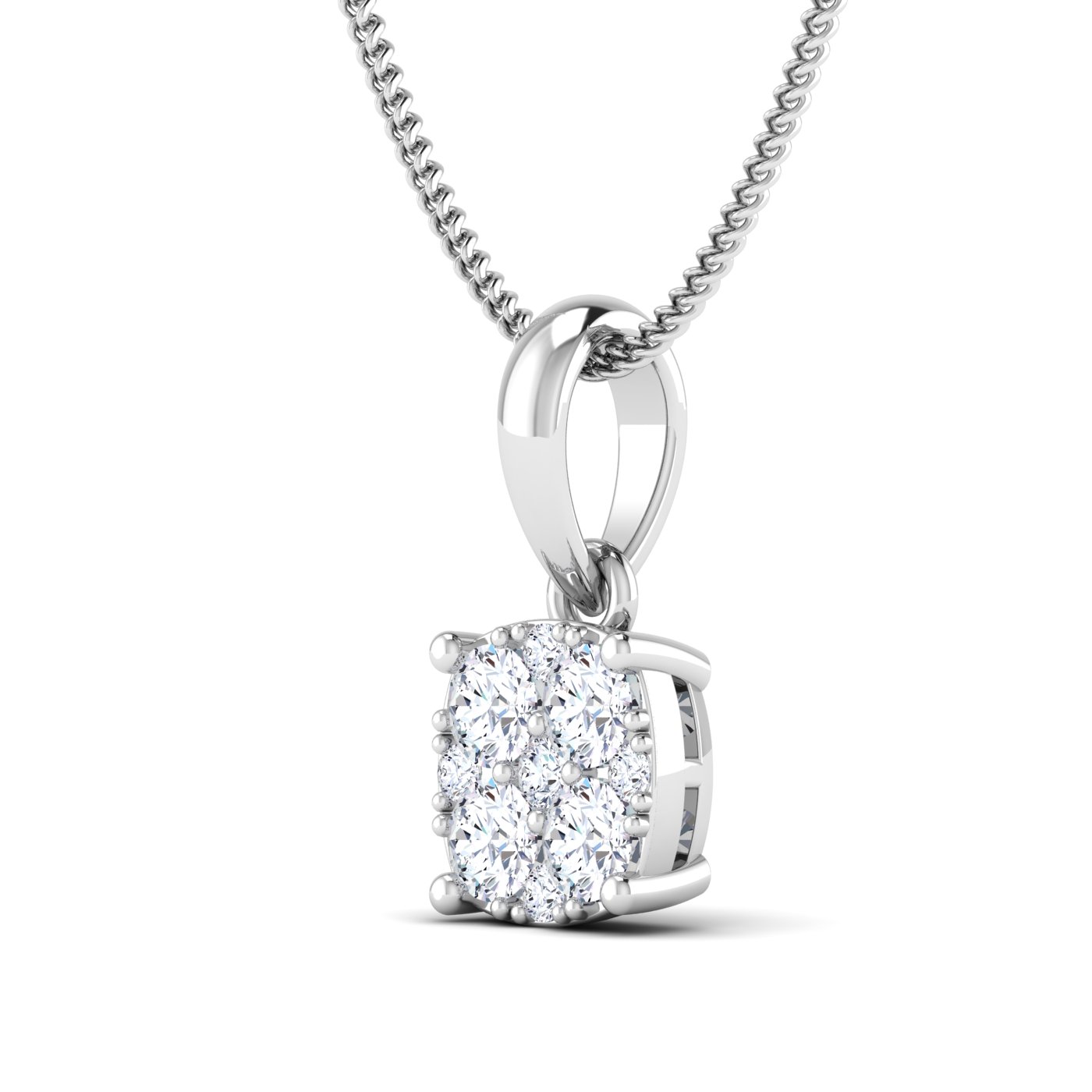 The moon shaped diamond pendant