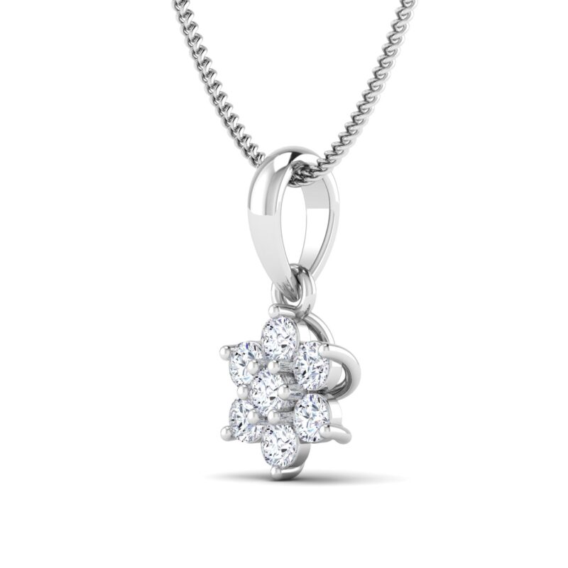 round flower diamond pendant