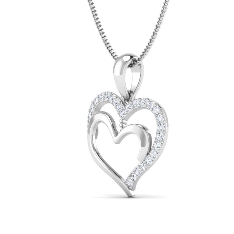 Double heart shaped pendant
