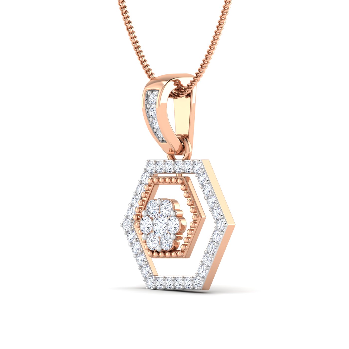 Hexagon diamond pendant - Image 3