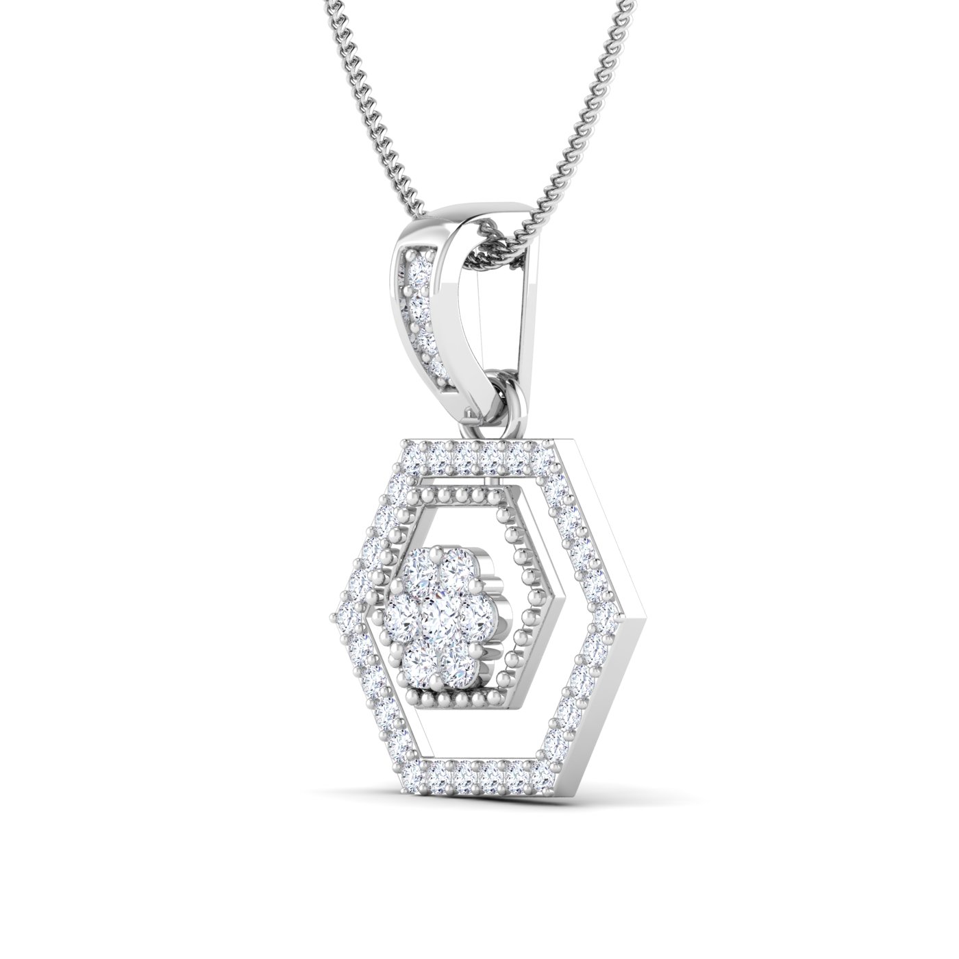 Hexagon diamond pendant
