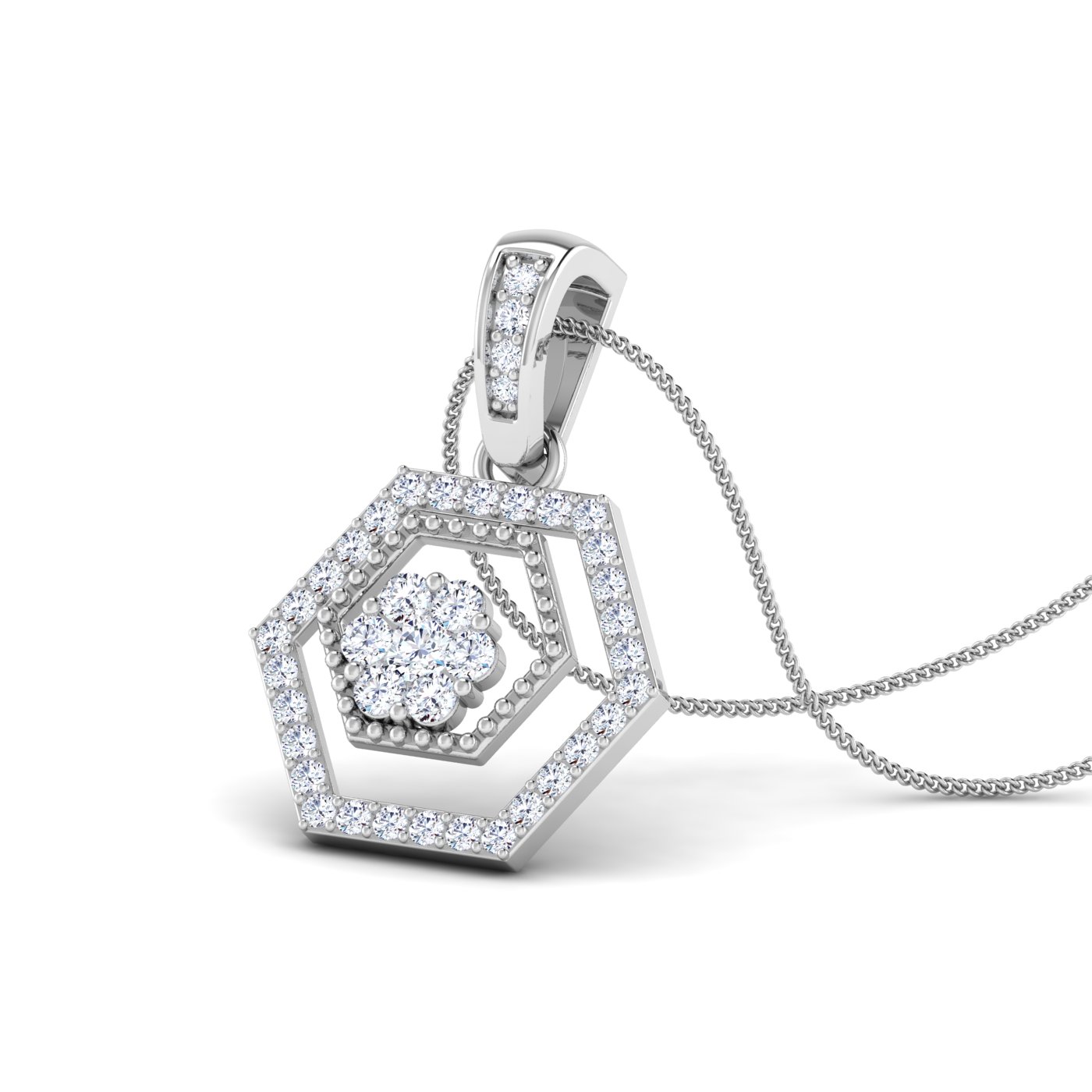 Hexagon diamond pendant - Image 4