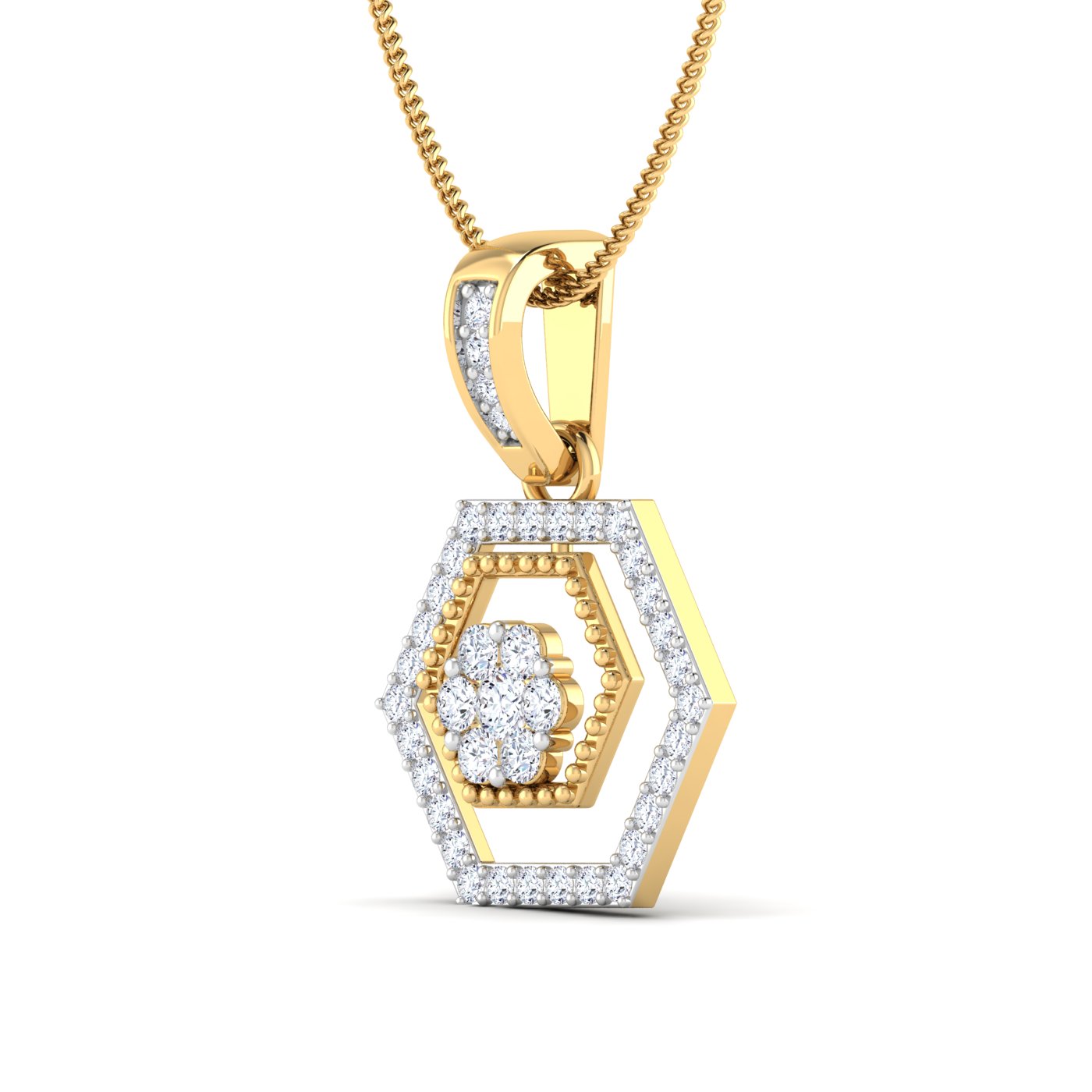 Hexagon diamond pendant - Image 2