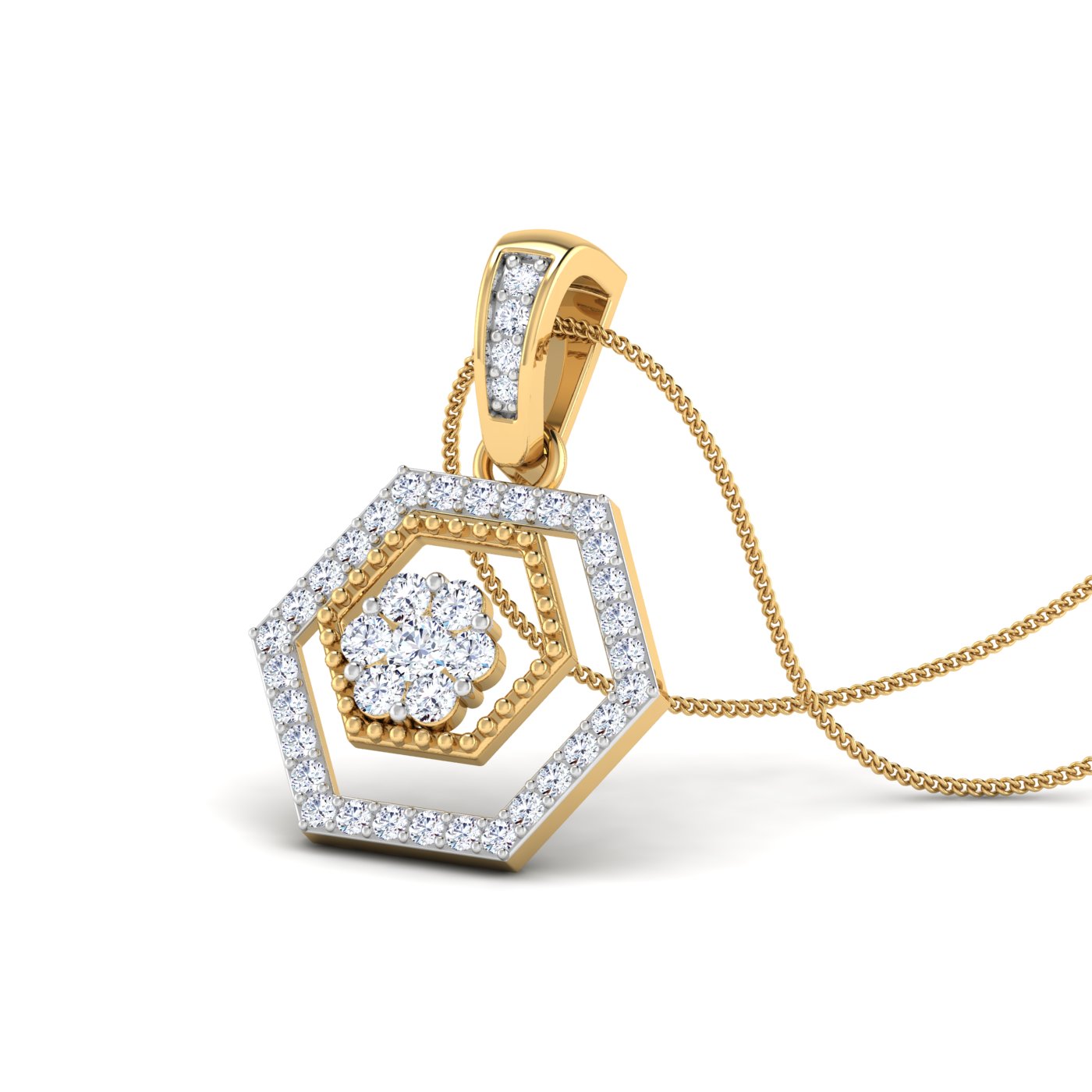 Hexagon diamond pendant - Image 6
