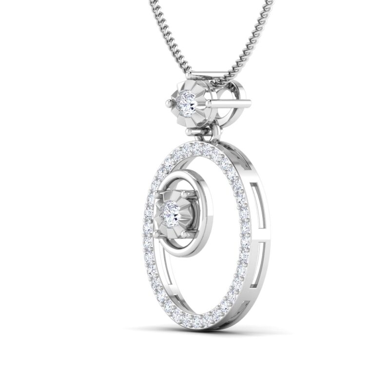 Stately Round Gold and Diamond Pendant