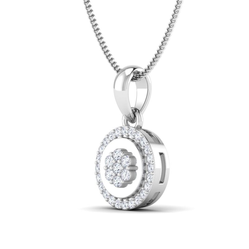 Diamond halo cluster pendant
