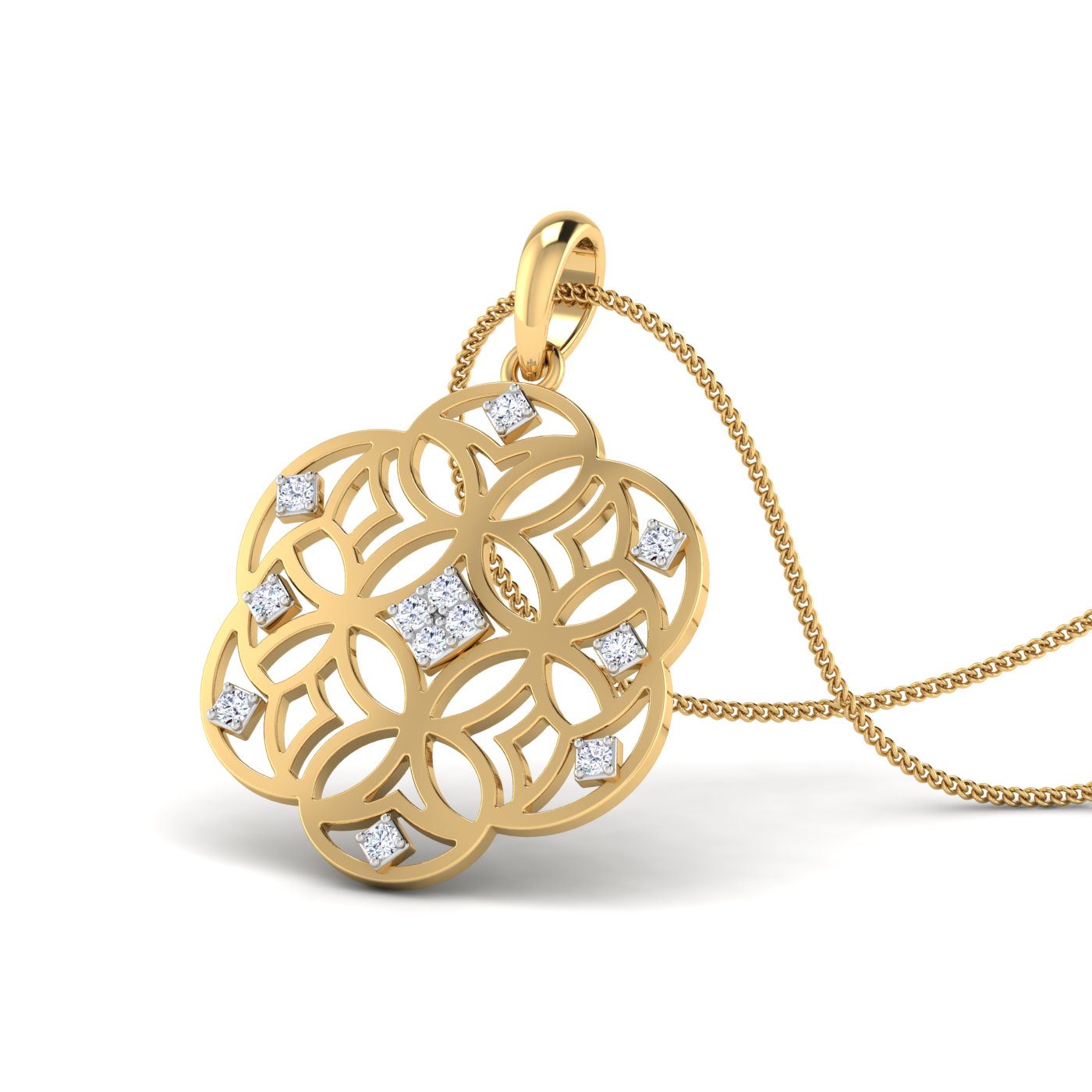 Casual Wear Crystal White Gold Flower Shape pendant - Image 6