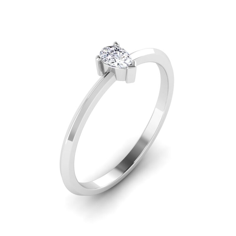Diamond Teardrop: Solitaire Pear Cut Ring