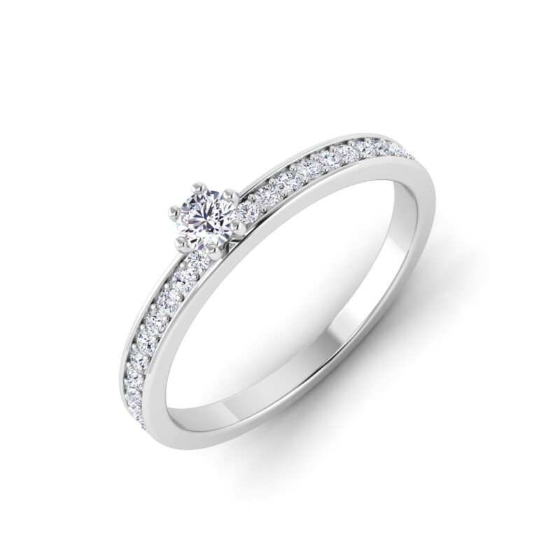 Sophisticated Glow: 1 Diamond with Side Diamonds