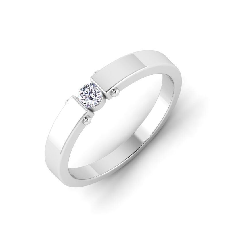 Simplicity in Love: Single Diamond Wedding Band