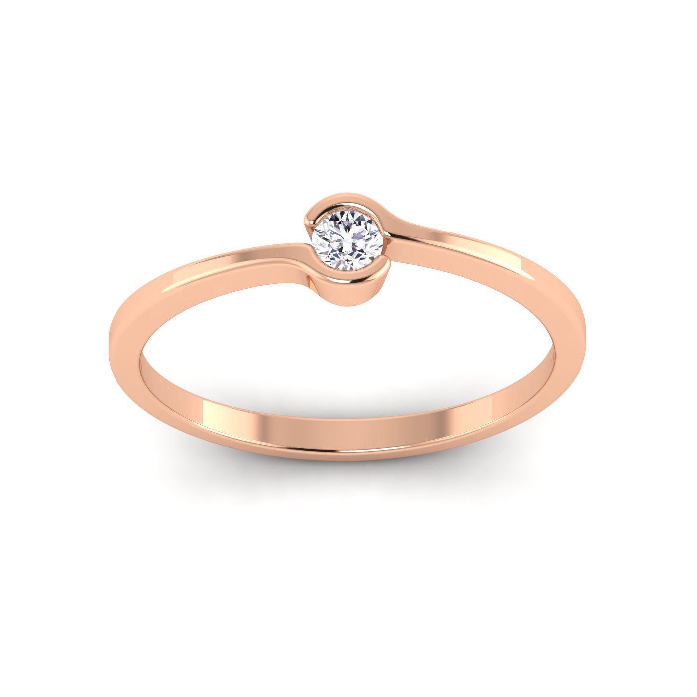 Eternal Embrace: Crossover Solitaire Ring - Image 5