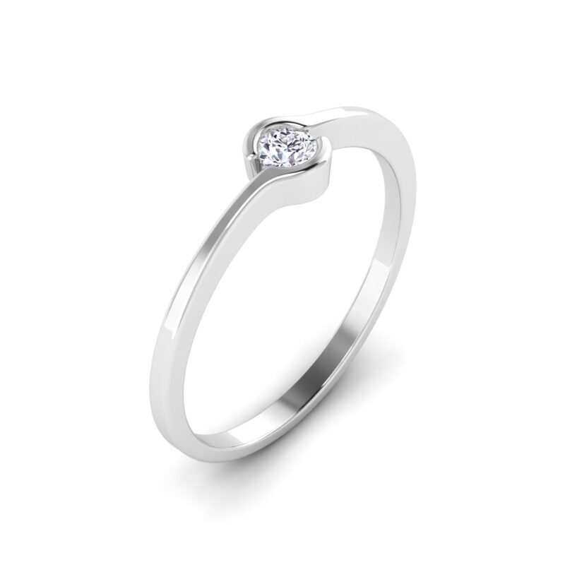 Eternal Embrace: Crossover Solitaire Ring