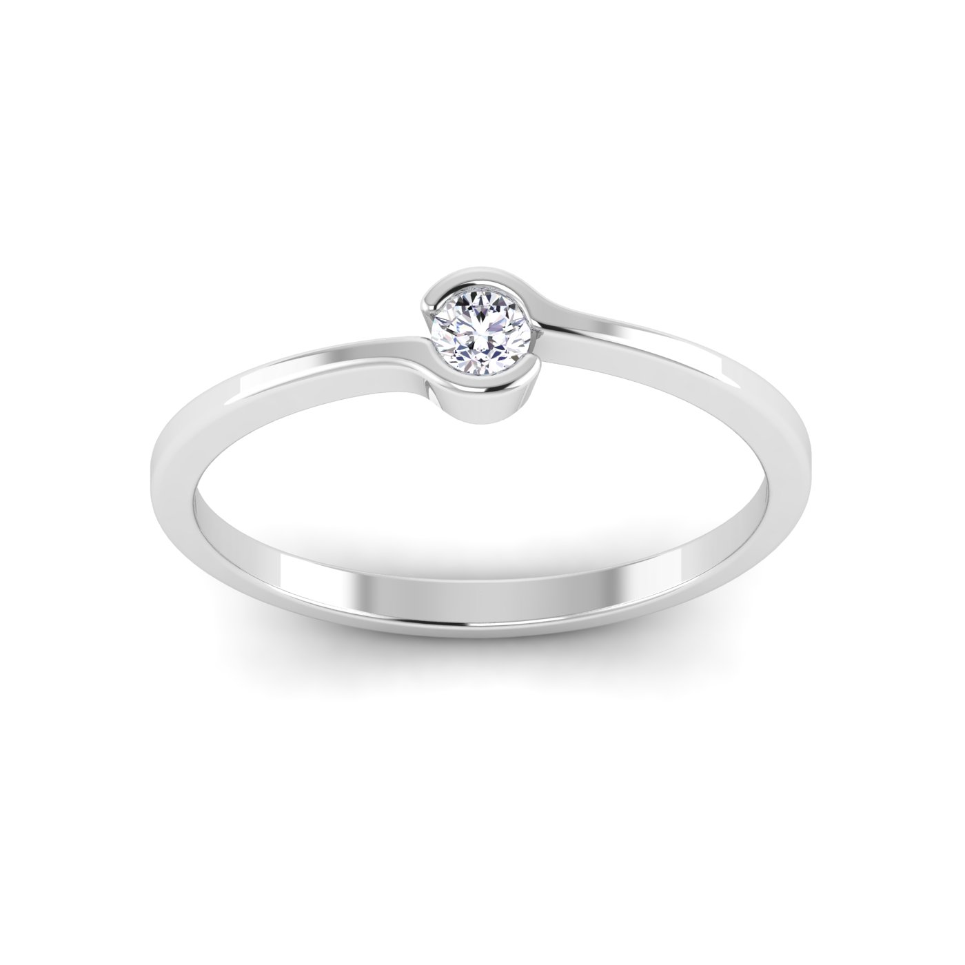 Eternal Embrace: Crossover Solitaire Ring - Image 4