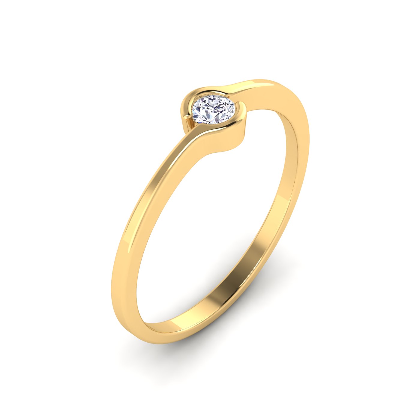 Eternal Embrace: Crossover Solitaire Ring - Image 2
