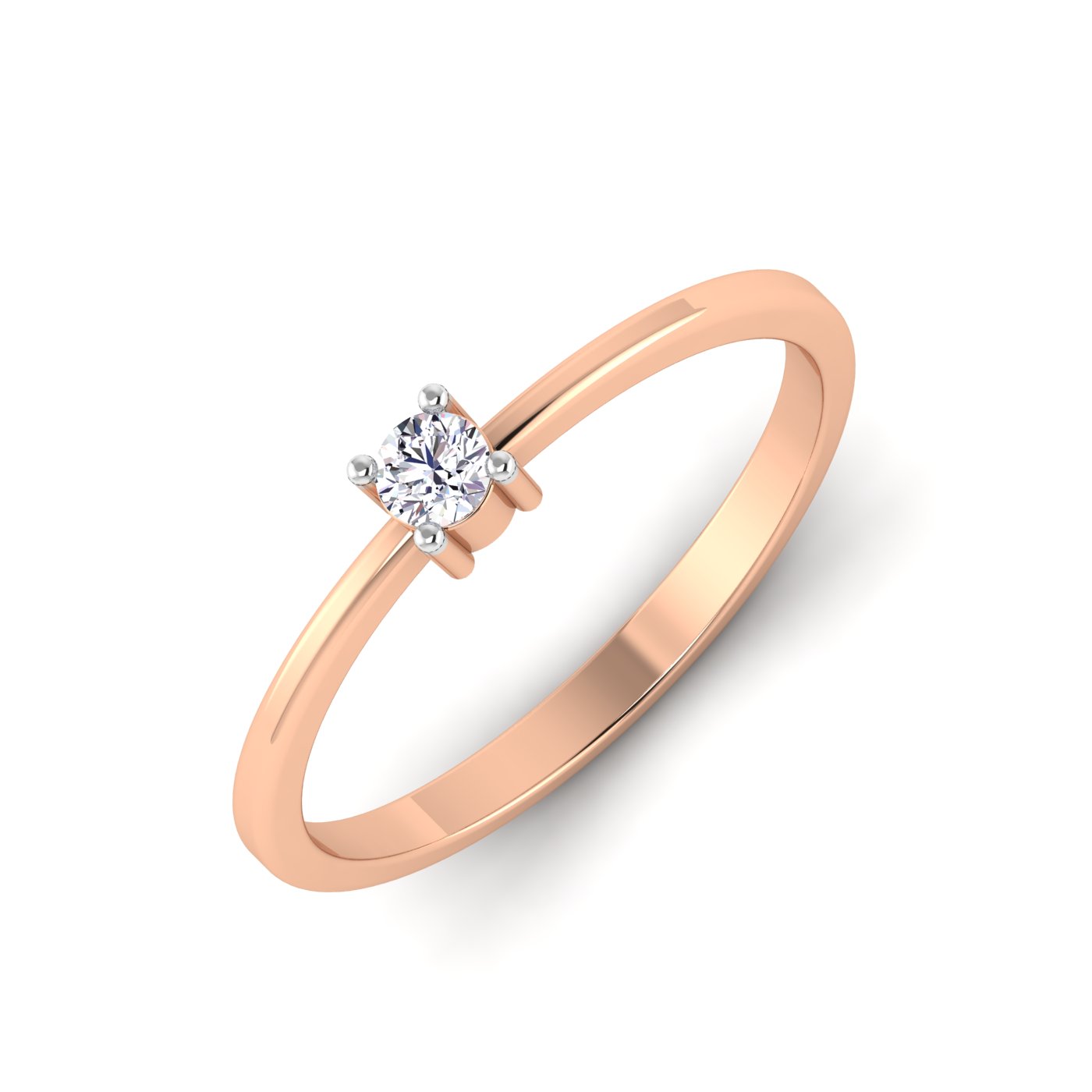 Classic Sparkle: Single Diamond Engagement Ring - Image 3