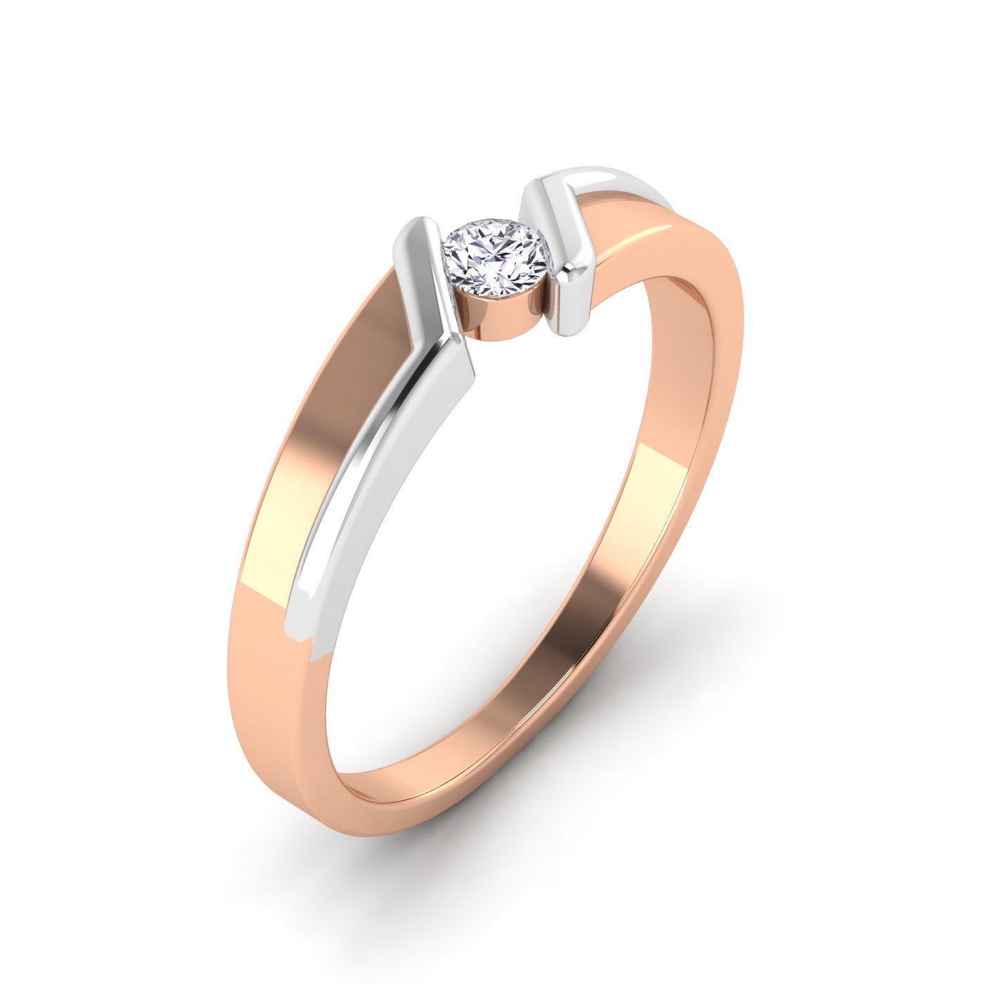 Radiant Fusion: Dual-Colored Diamond Ring - Image 3