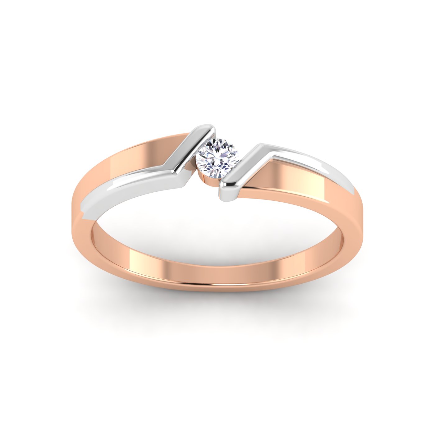 Radiant Fusion: Dual-Colored Diamond Ring - Image 5