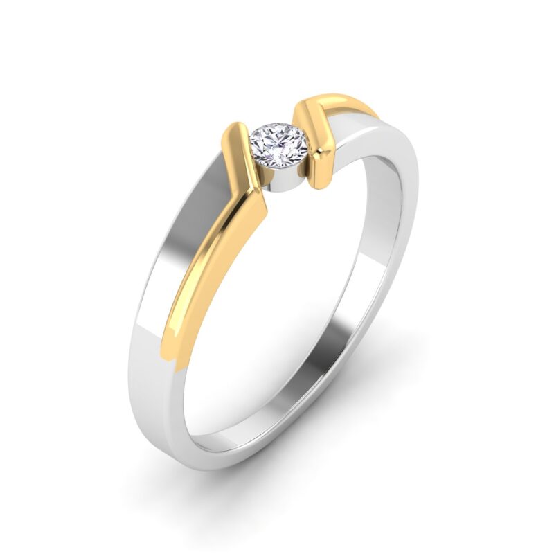 Radiant Fusion: Dual-Colored Diamond Ring