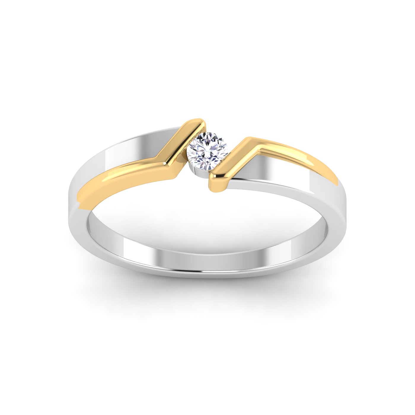 Radiant Fusion: Dual-Colored Diamond Ring - Image 4