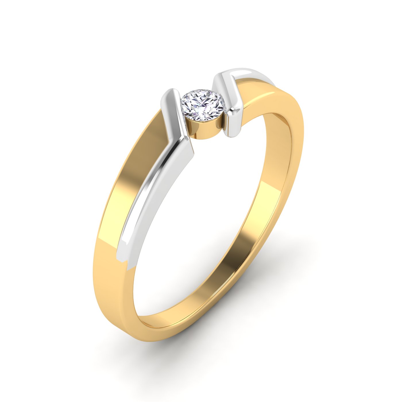 Radiant Fusion: Dual-Colored Diamond Ring - Image 2