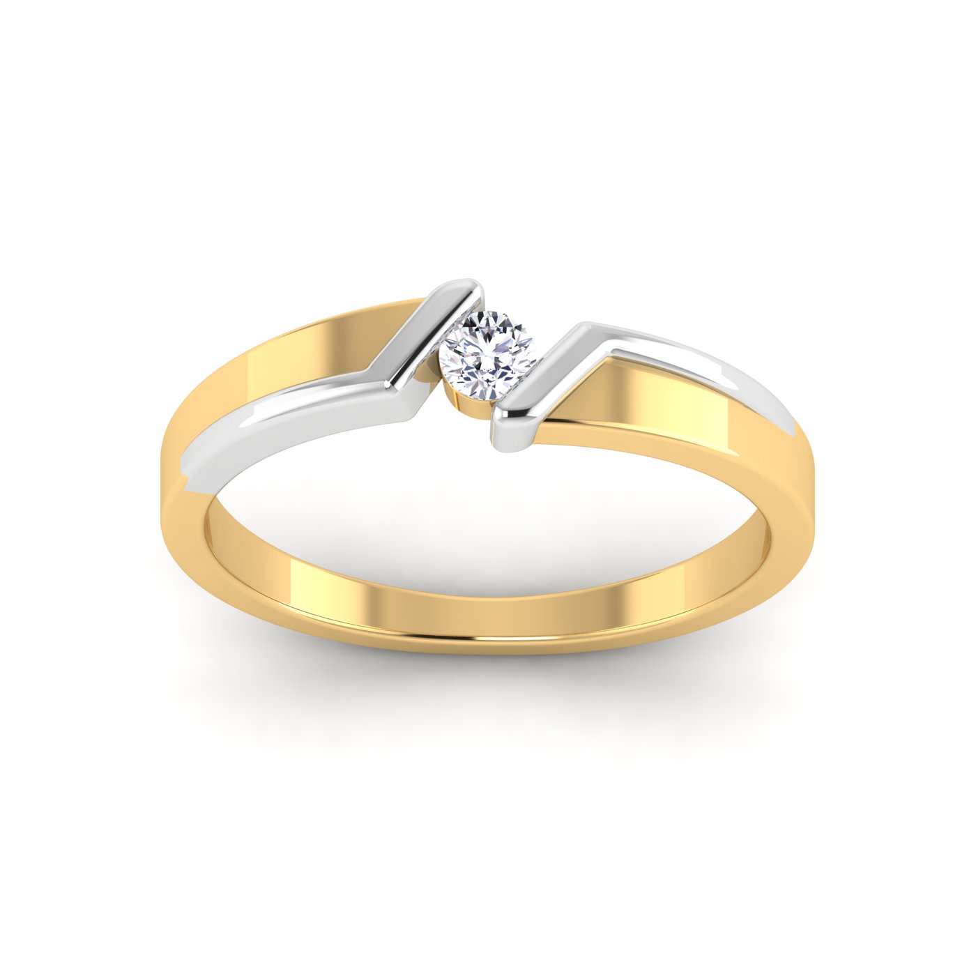 Radiant Fusion: Dual-Colored Diamond Ring - Image 6