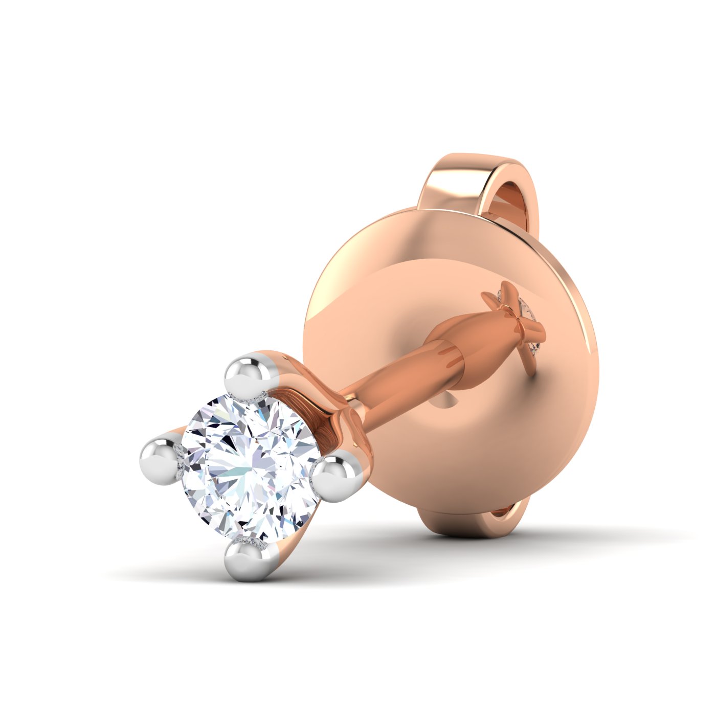 Refined Glow: Single Diamond Stud Earrings - Image 5
