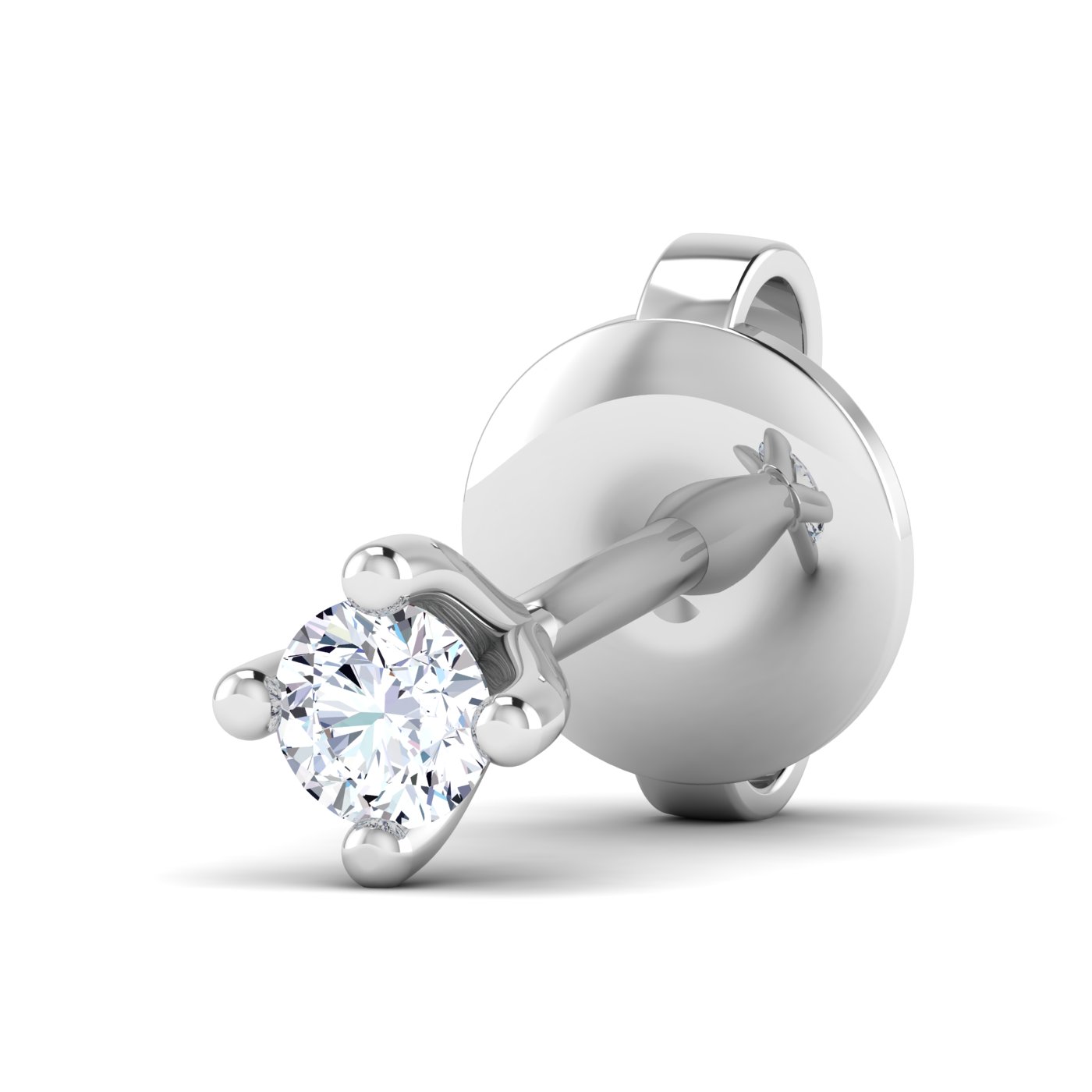 Refined Glow: Single Diamond Stud Earrings - Image 4