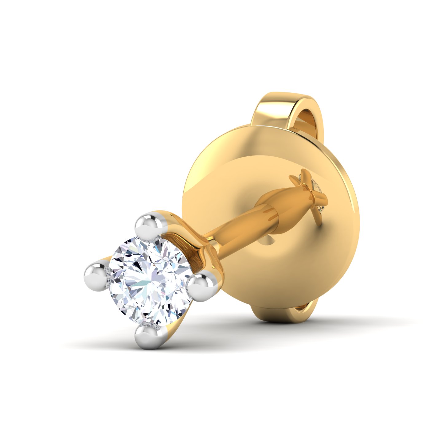 Refined Glow: Single Diamond Stud Earrings - Image 6