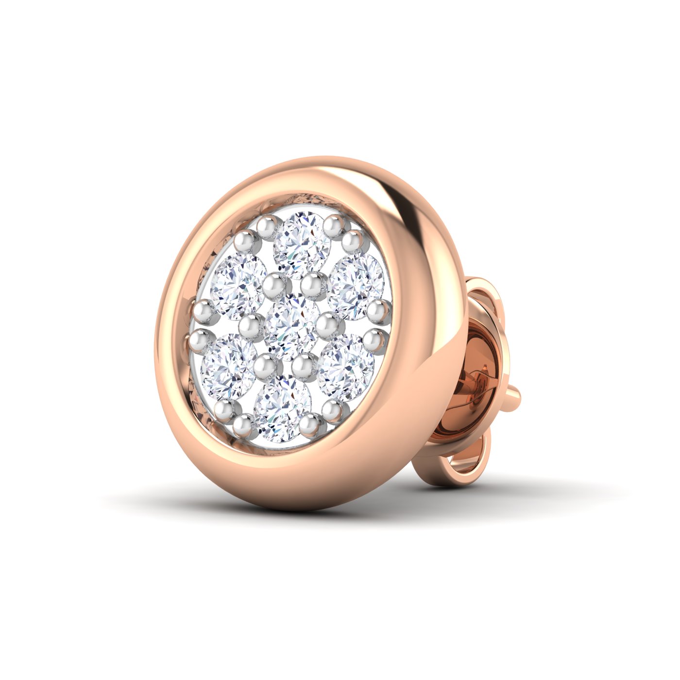 Luxurious Shine: Round Diamond Cluster with Bold Border - Image 5