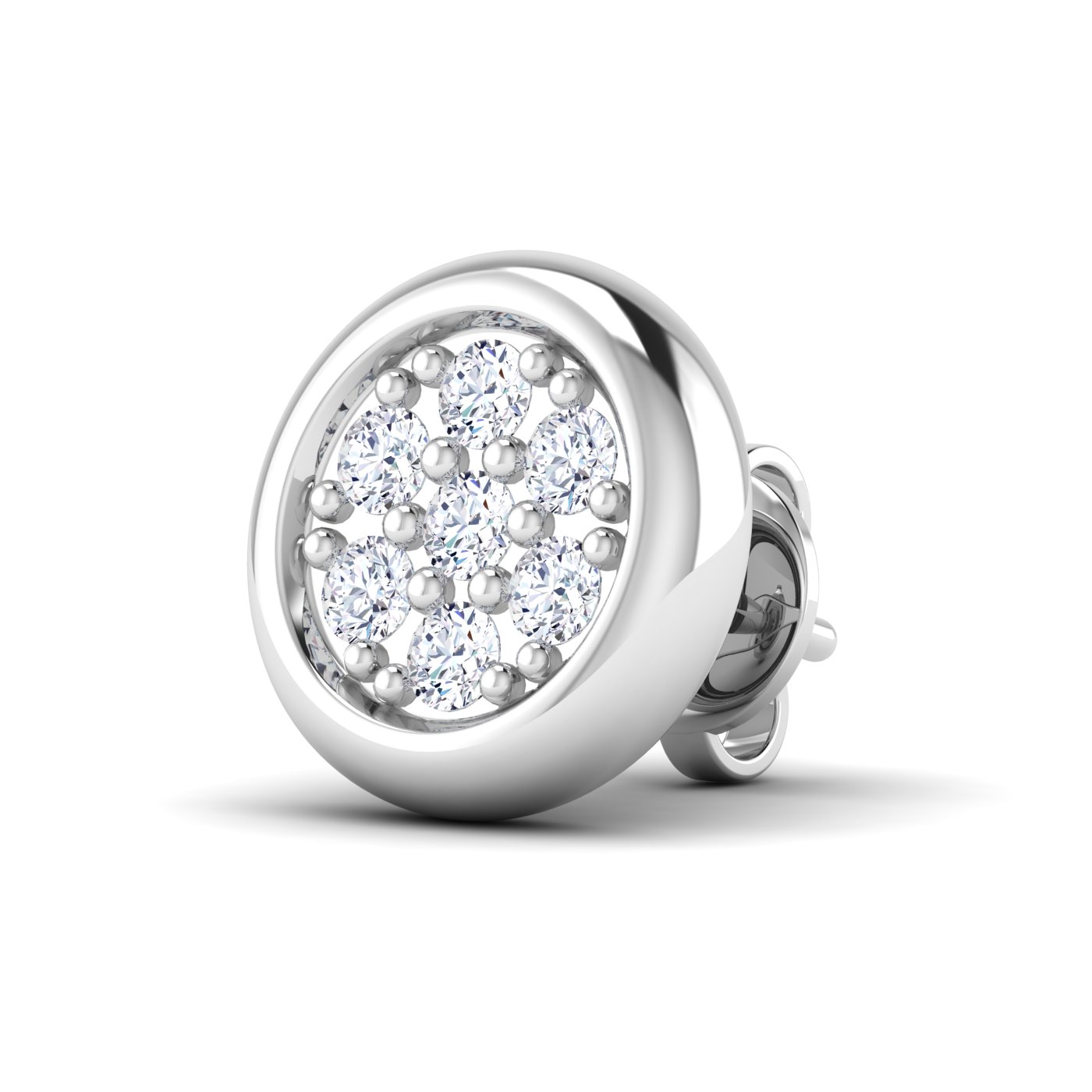 Luxurious Shine: Round Diamond Cluster with Bold Border - Image 4