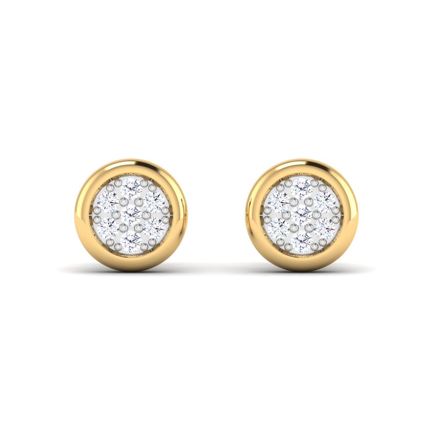 Luxurious Shine: Round Diamond Cluster with Bold Border - Image 2