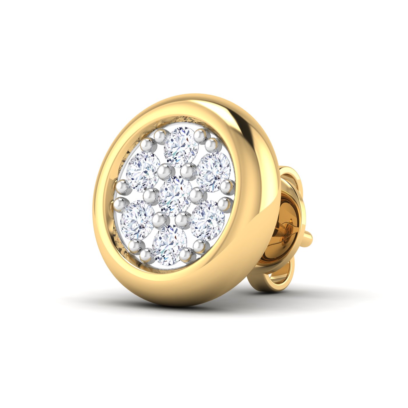 Luxurious Shine: Round Diamond Cluster with Bold Border - Image 6