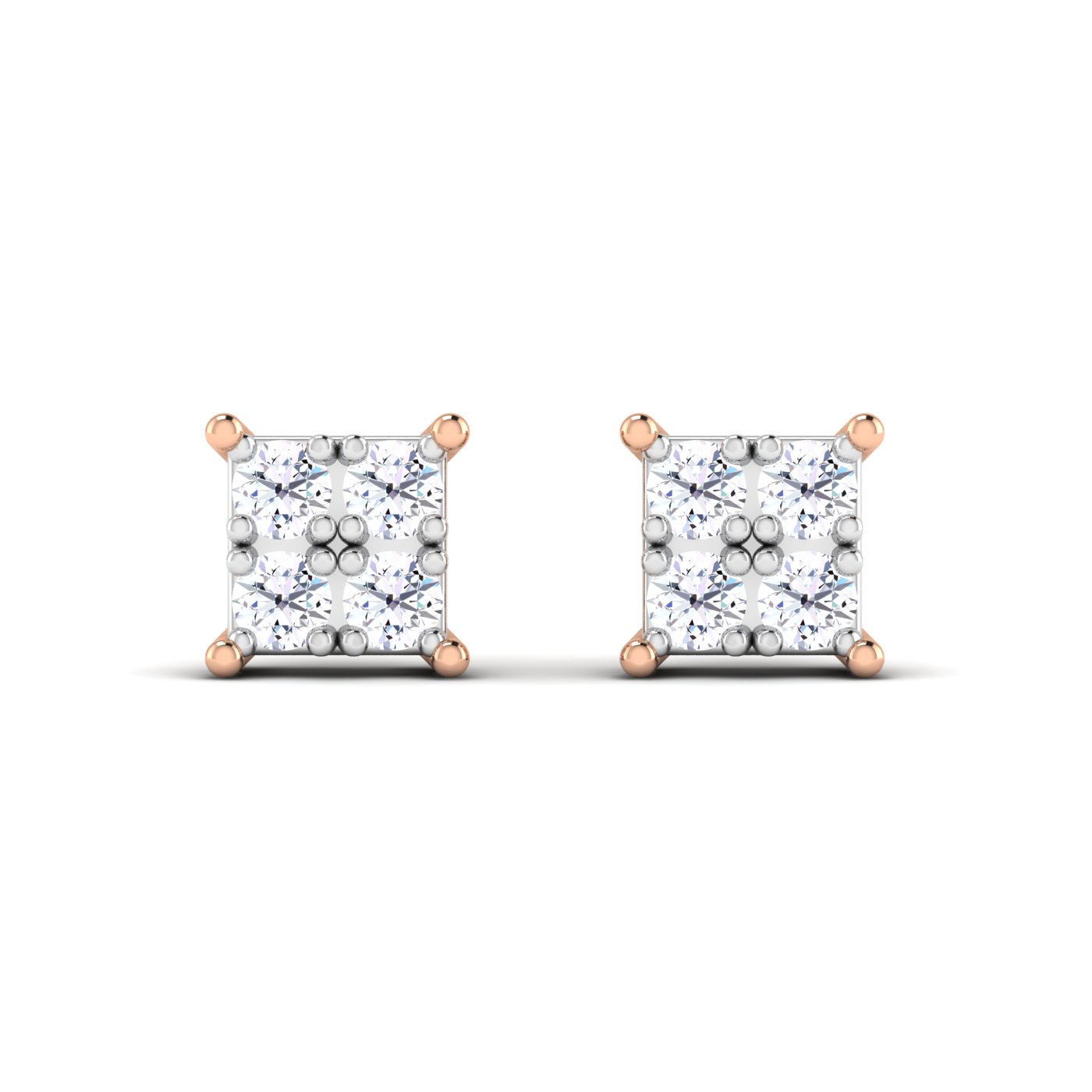 Modern Luxury: Princess Cut Diamond Studs - Image 3