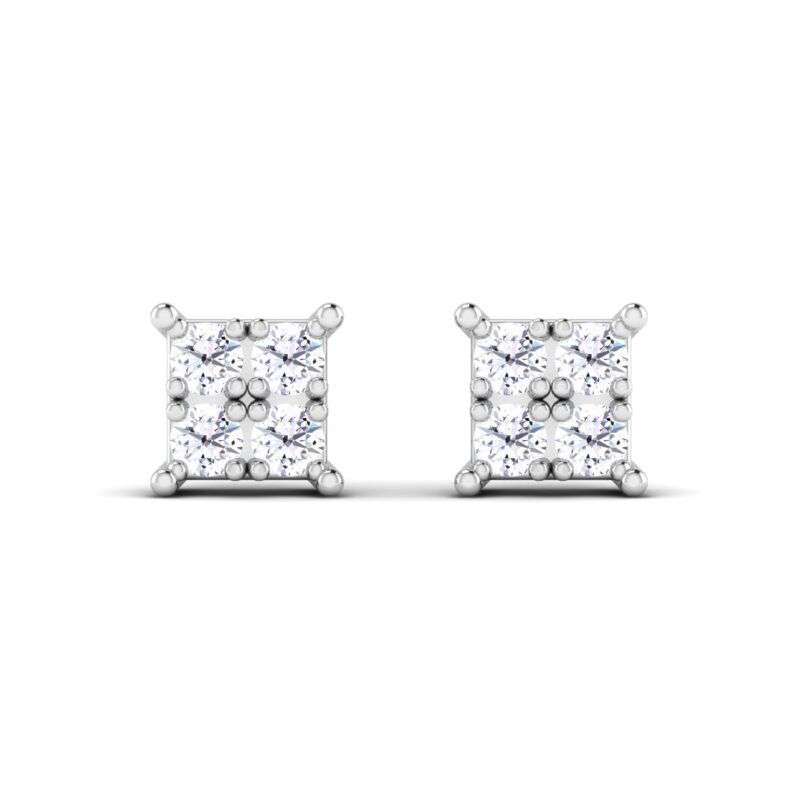 Modern Luxury: Princess Cut Diamond Studs