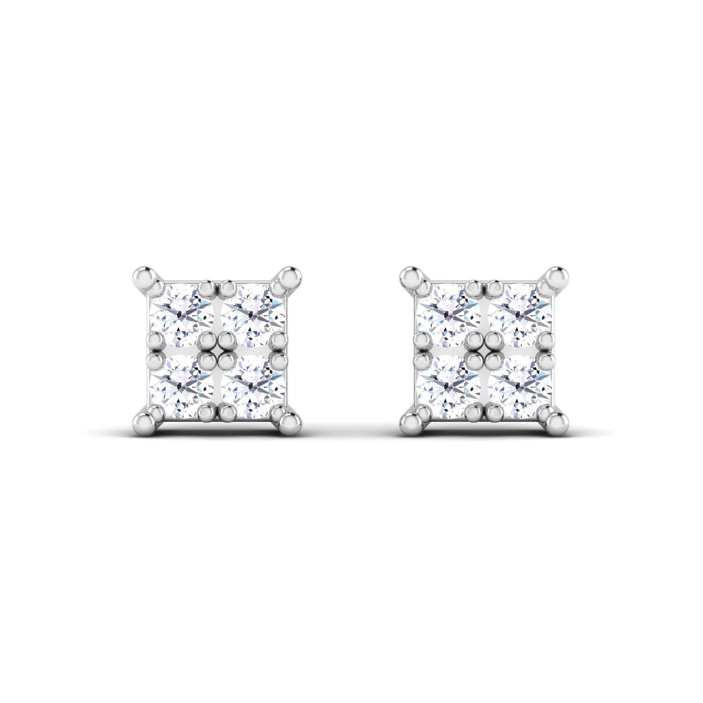 Modern Luxury: Princess Cut Diamond Studs