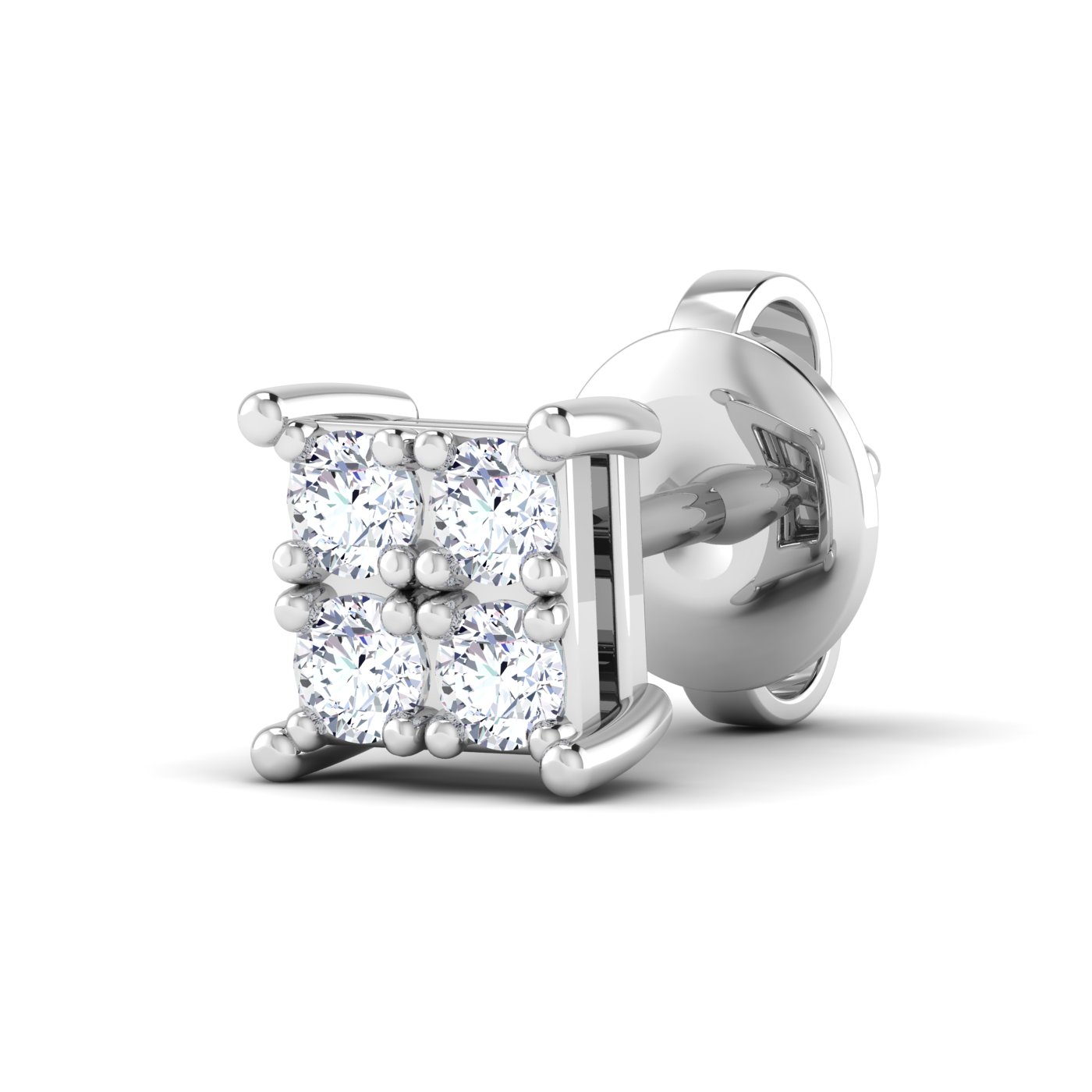 Modern Luxury: Princess Cut Diamond Studs - Image 4