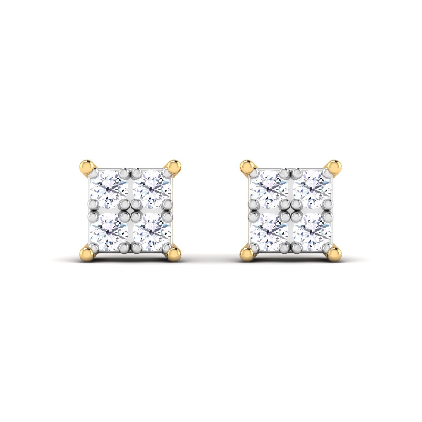 Modern Luxury: Princess Cut Diamond Studs - Image 2