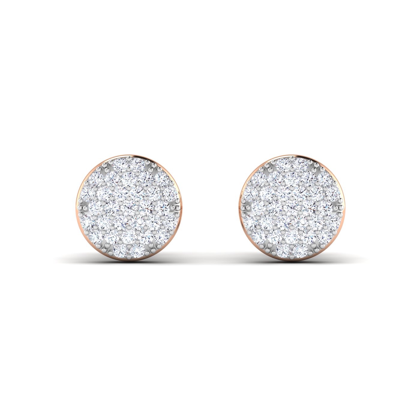Radiant Cluster: Round Pressure Fitted Diamond Earrings - Image 3