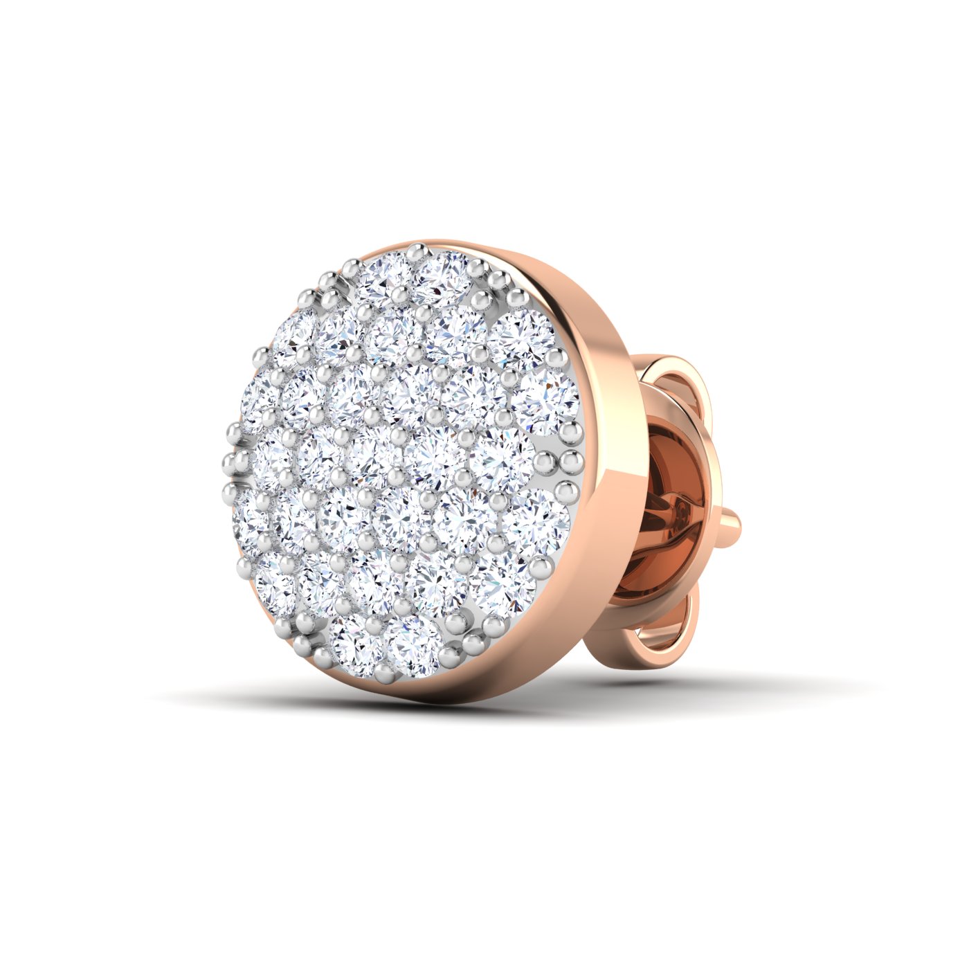 Radiant Cluster: Round Pressure Fitted Diamond Earrings - Image 5