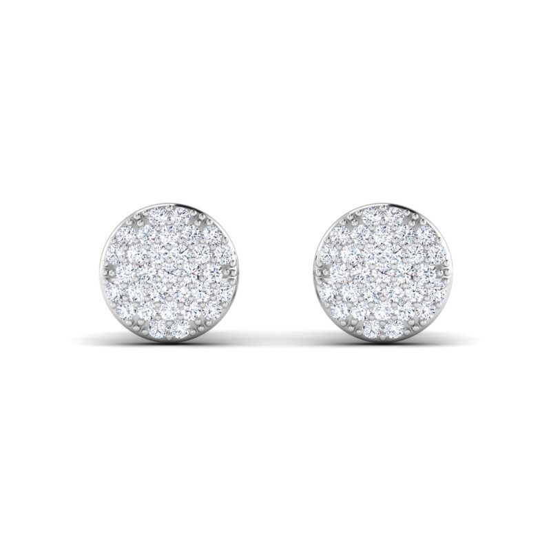 Radiant Cluster: Round Pressure Fitted Diamond Earrings