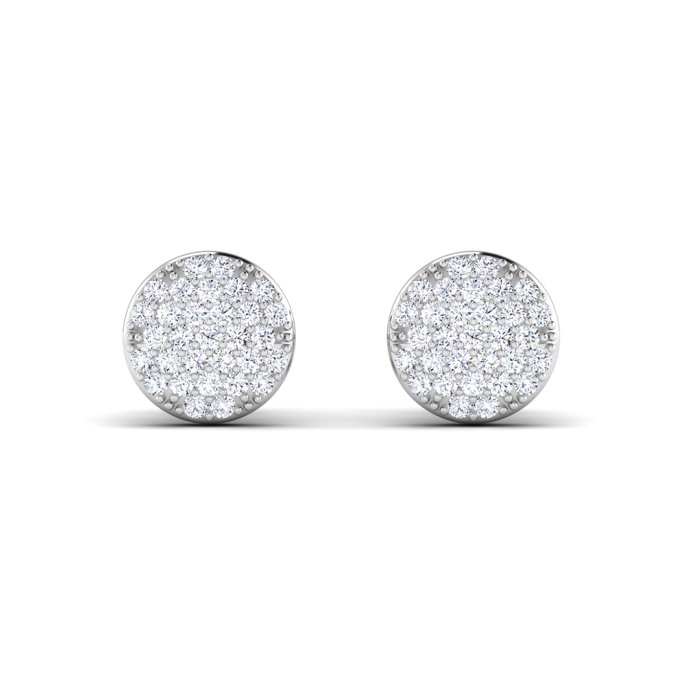 Radiant Cluster: Round Pressure Fitted Diamond Earrings